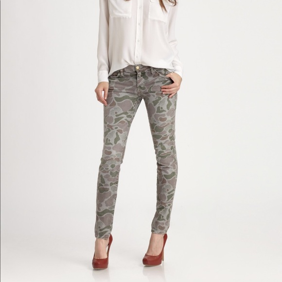 Current/Elliott Denim - Women's Gray Camouflage Skinny Jeans
